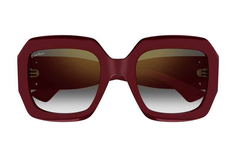 Cartier CT0434S Burgundy / Grey sunglasses, front view