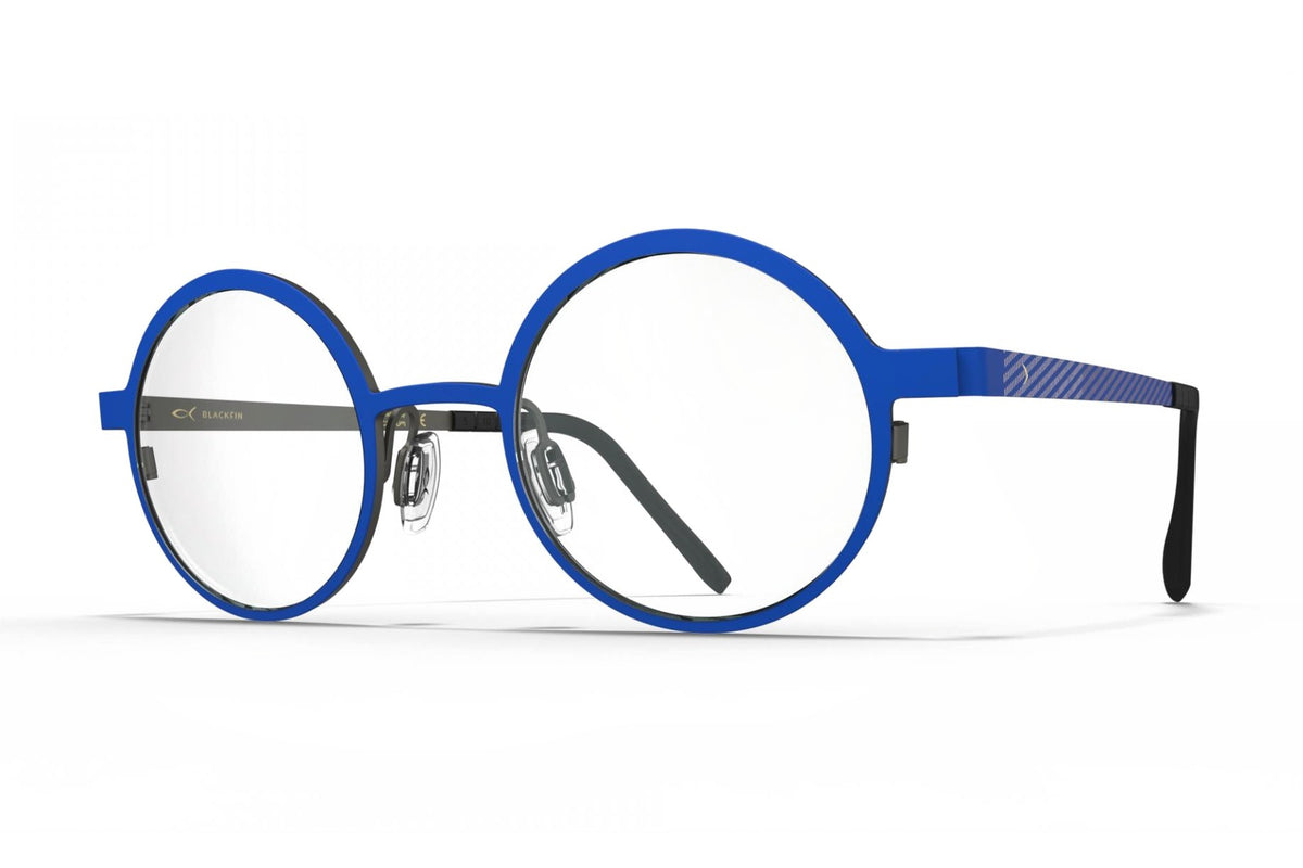 Blackfin Rye Reflex Blue / Gunmetal Gray eyeglasses, angled view
