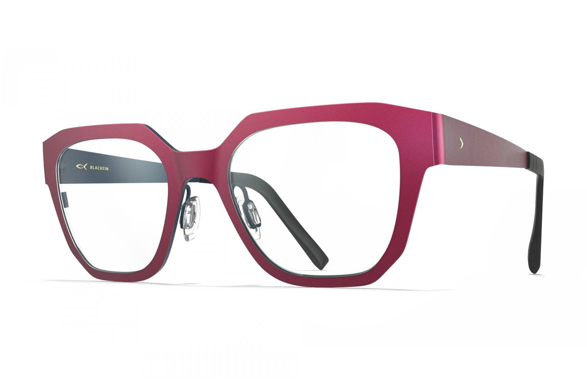 Blackfin Sitka Burgundy Red / Shadow Dark Blue eyeglasses, angled view