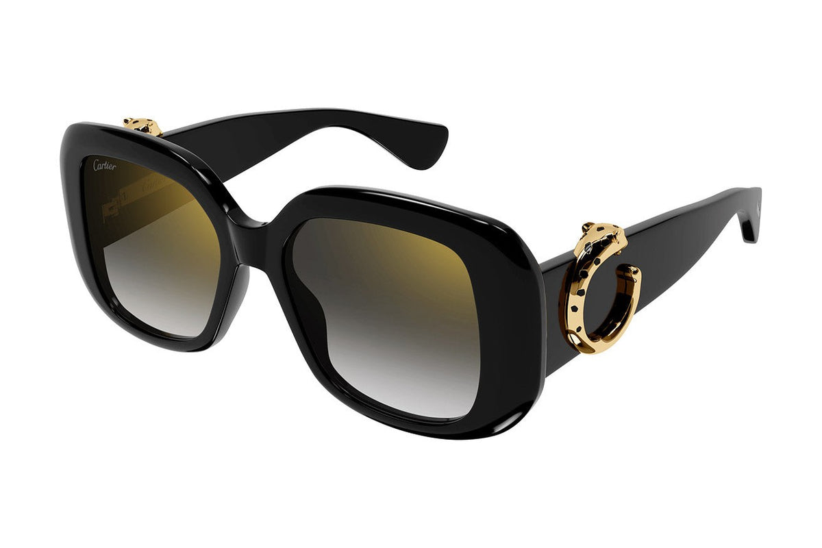 Cartier CT0471SA Black / Grey sunglasses, angled view