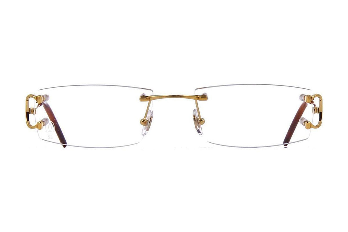 Cartier CT0092O Gold eyeglasses, front view