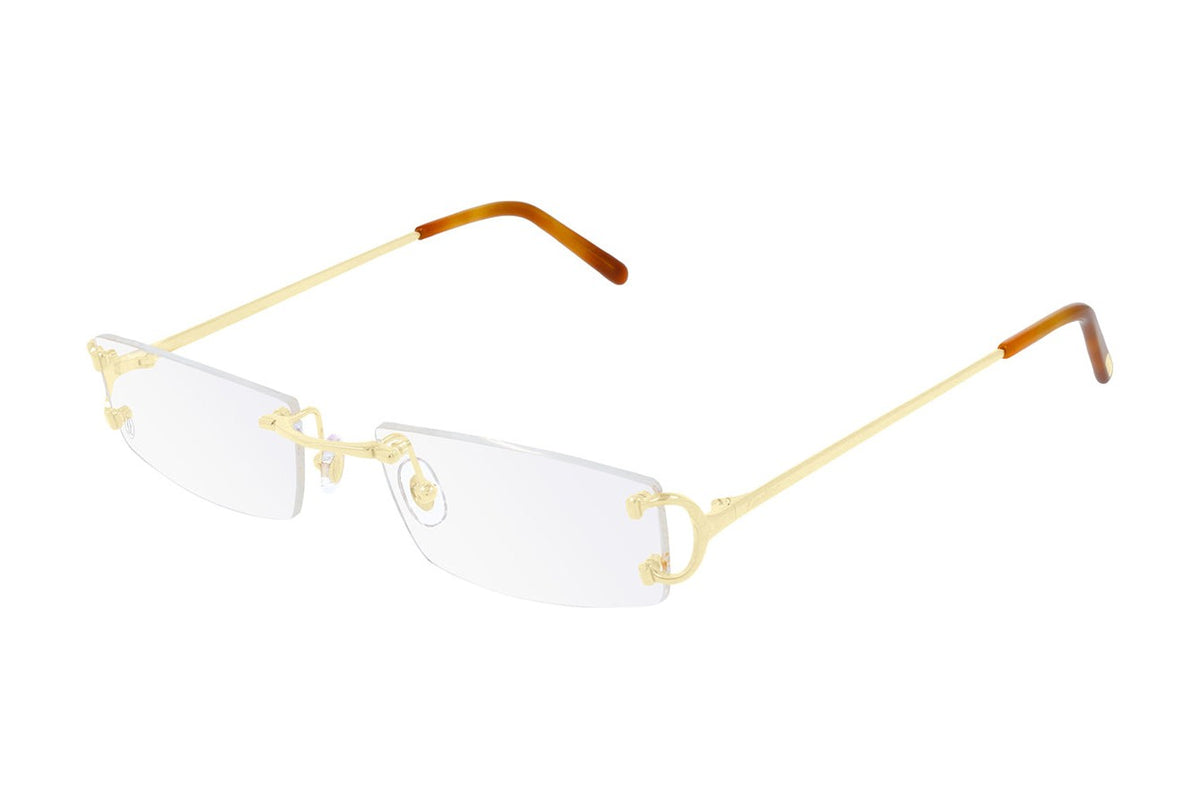 Cartier CT0092O Gold eyeglasses, angled view