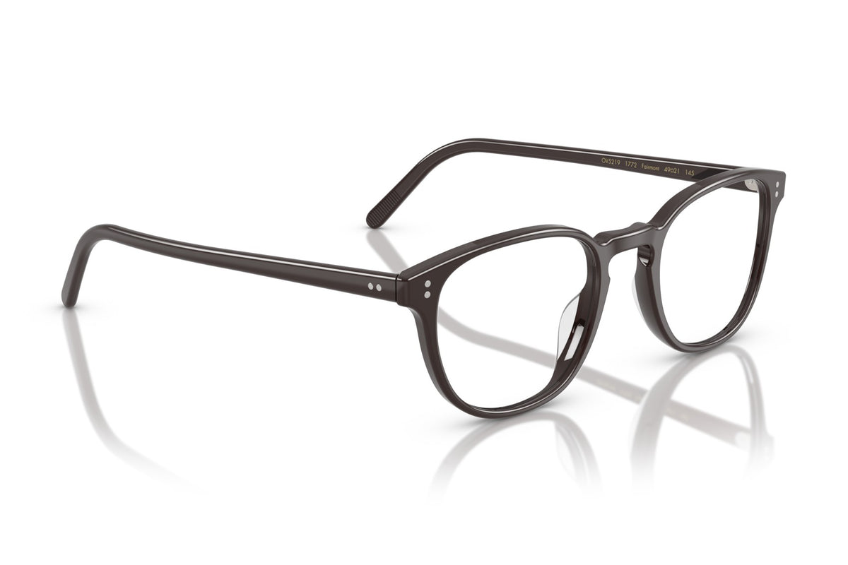 Oliver Peoples Fairmont Kuri Brown eyeglasses, temple detail