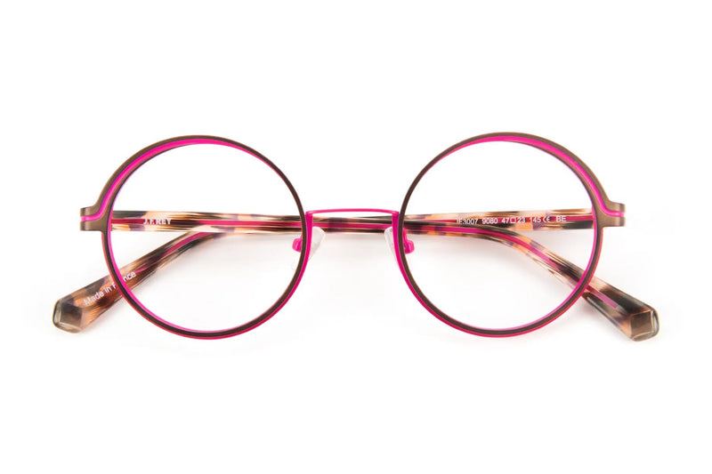 J.F. Rey JF3007 Brown / Pink eyeglasses, front view