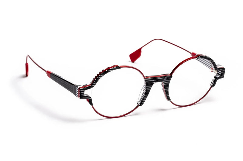 J.F. Rey JF2978 Black Pixel / Red eyeglasses, front view