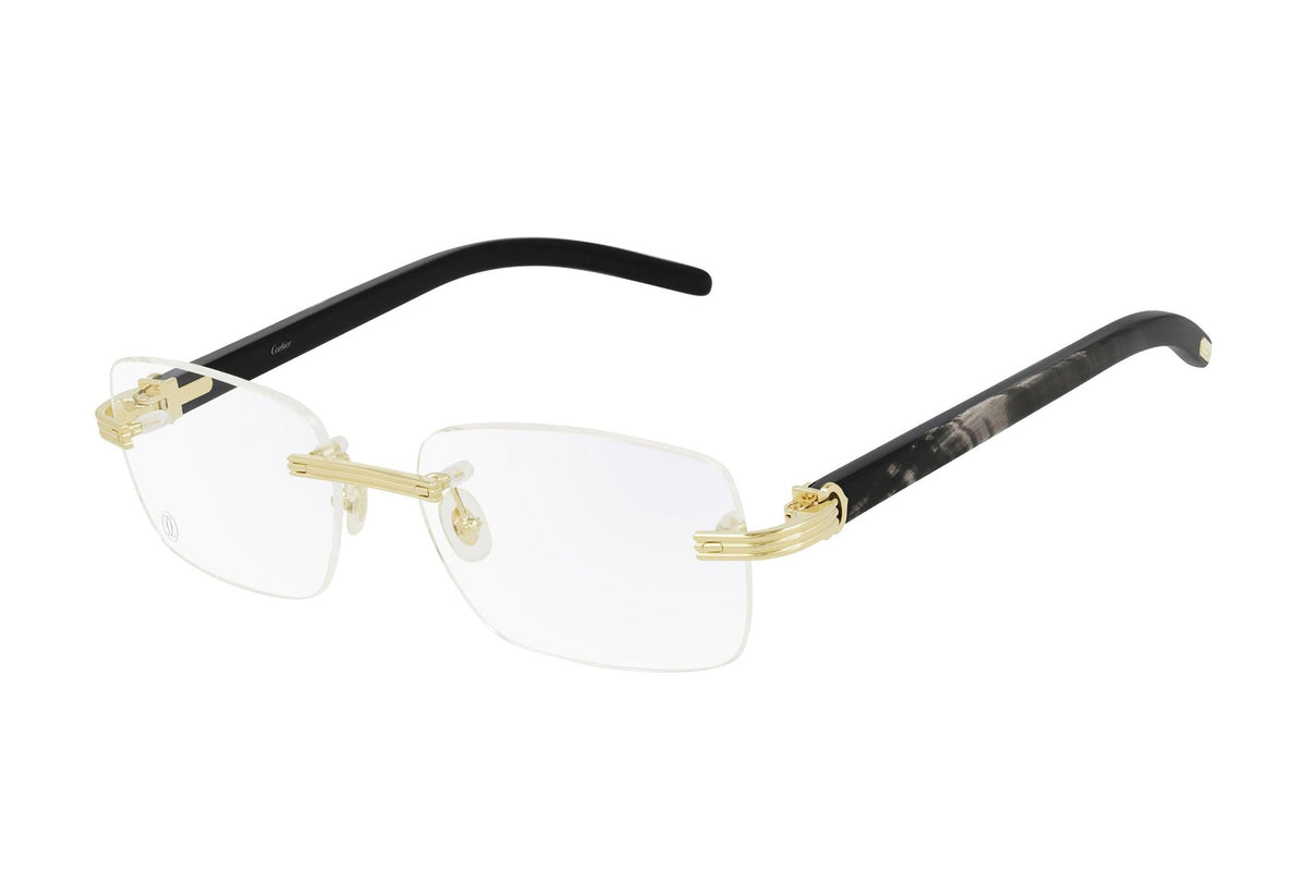 Cartier CT0286O Gold / Black eyeglasses, angled view