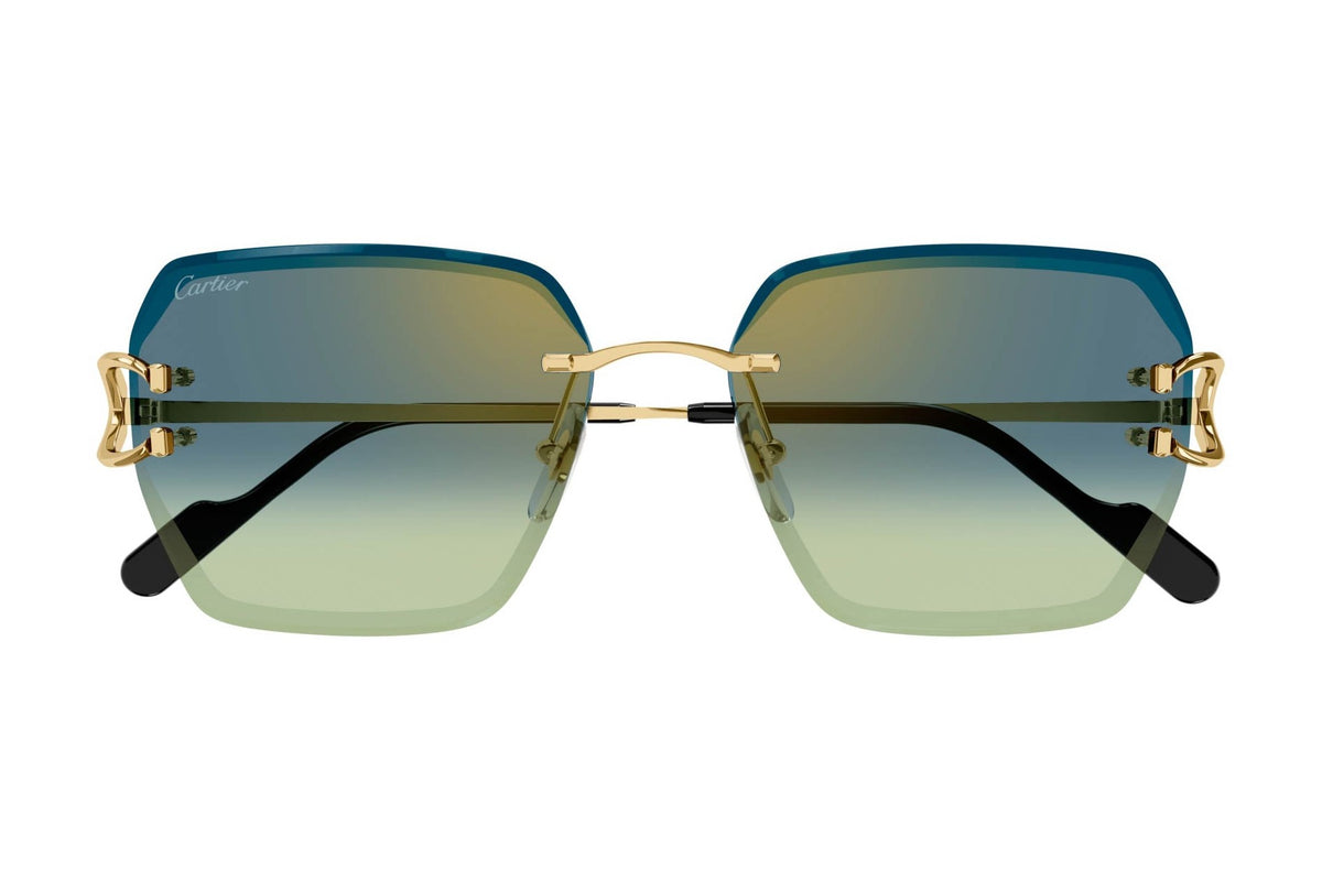Cartier CT0466S Gold / Green sunglasses, front view