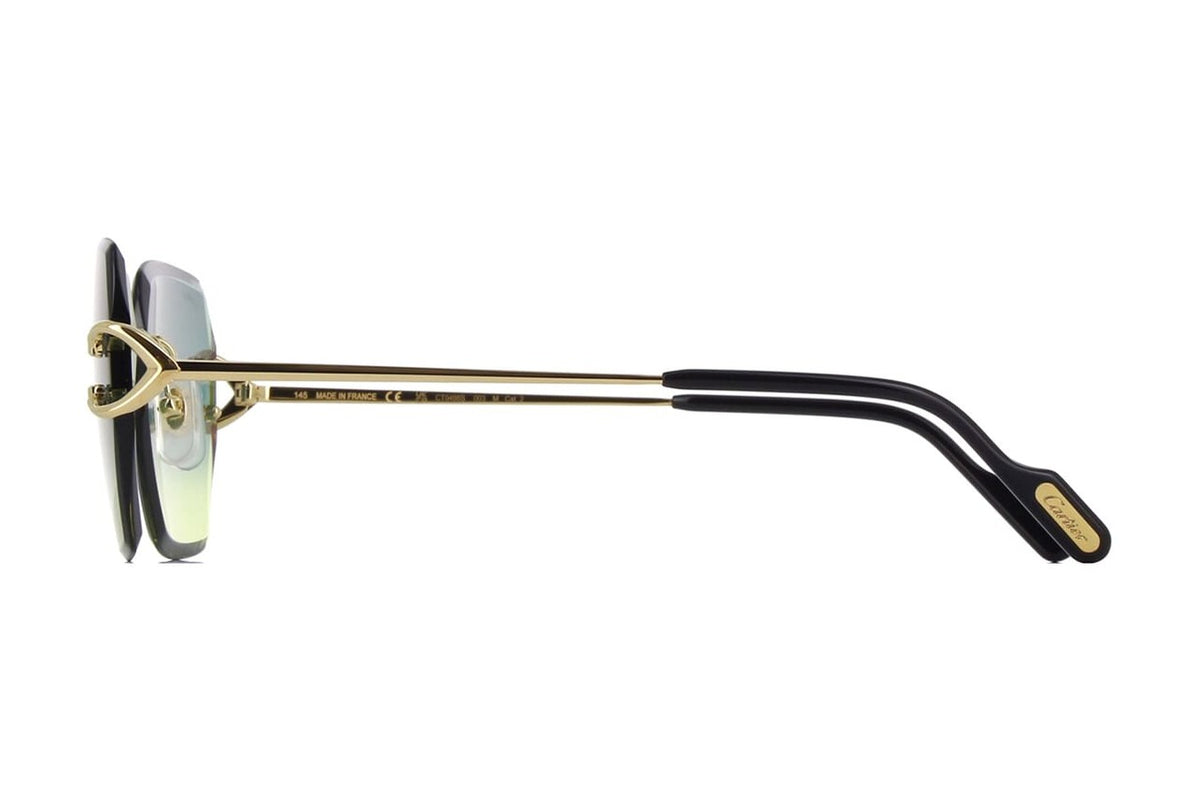 Cartier CT0466S Gold / Green sunglasses, side view