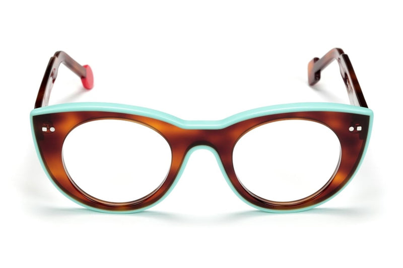 Sabine Be Be Cute Line Blonde Tortoise / Turquoise eyeglasses, front view