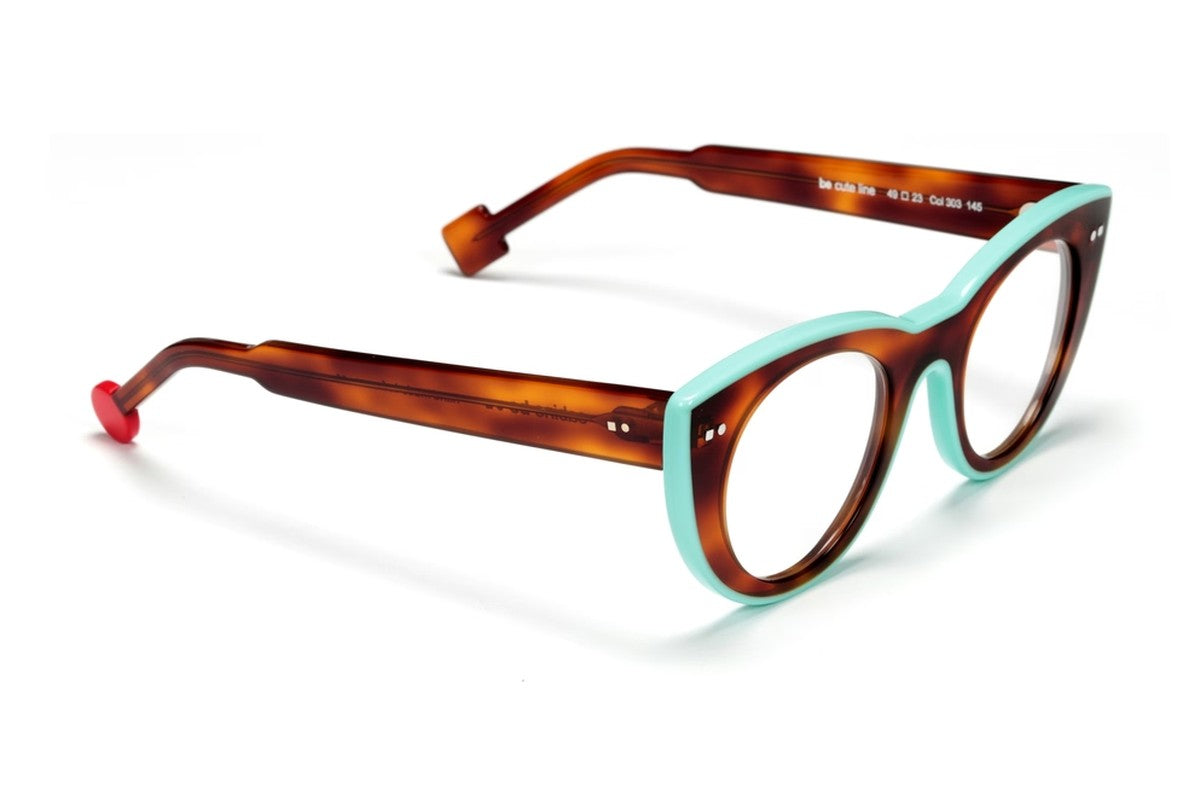 Sabine Be Be Cute Line Blonde Tortoise / Turquoise eyeglasses, side view