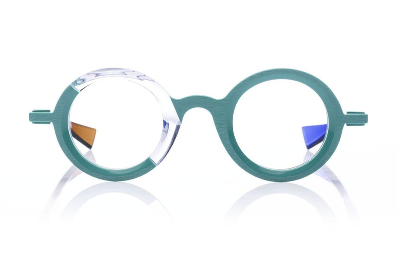 Piero Massaro PM916 Aqua / Crystal eyeglasses, front view