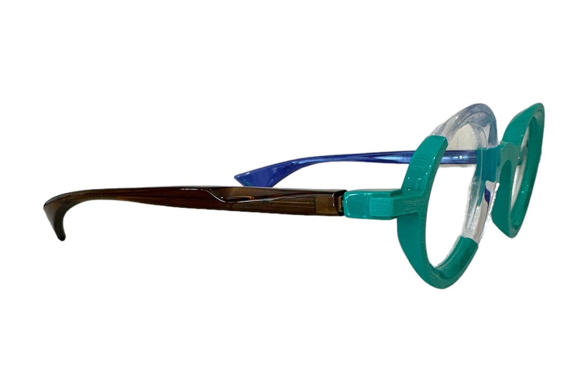 Piero Massaro PM916 Aqua / Crystal eyeglasses, side view