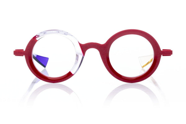 Piero Massaro PM916 Red / Crystal eyeglasses, front view