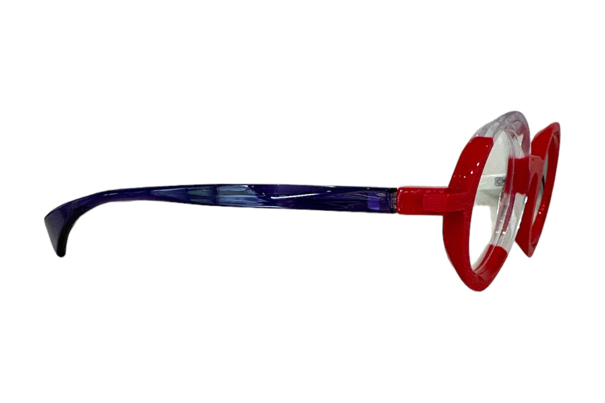 Piero Massaro PM916 Red / Crystal eyeglasses, side view