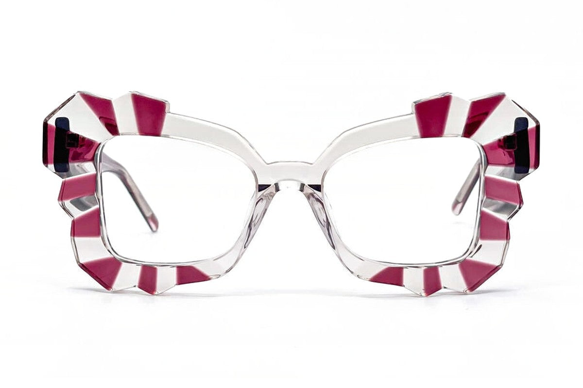 Oscar Mamooi Bachelorette Crystal / Burgundy eyeglasses, front view