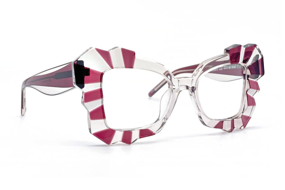 Oscar Mamooi Bachelorette Crystal / Burgundy eyeglasses, angled view