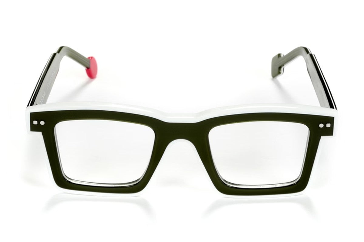 Sabine Be Be Bobo Line Translucent Dark Green / White eyeglasses, front view