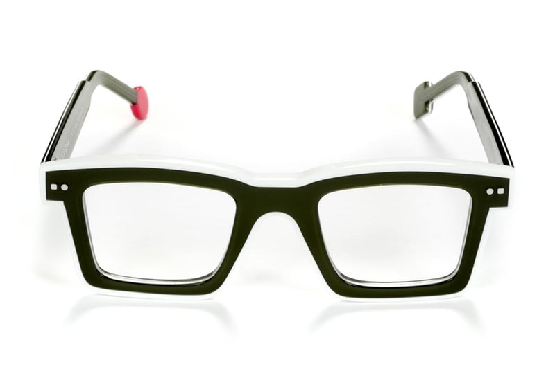 Sabine Be Be Bobo Line Translucent Dark Green / White eyeglasses, front view