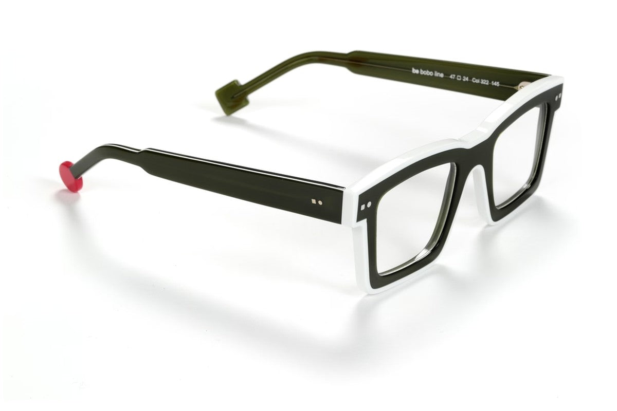 Sabine Be Be Bobo Line Translucent Dark Green / White eyeglasses, side view