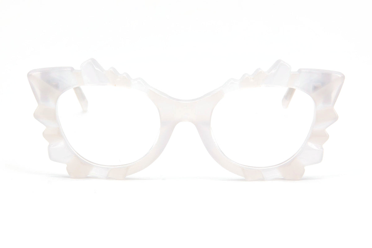 Oscar Mamooi Volta Milky White eyeglasses, front view