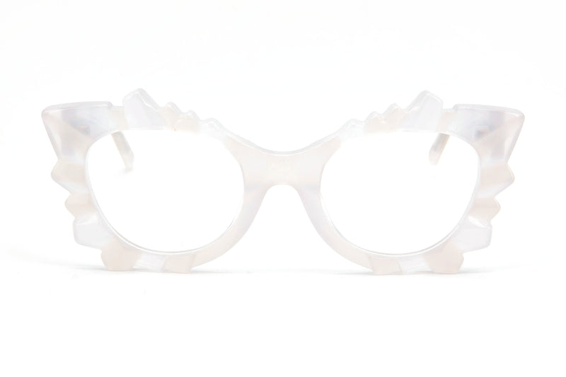 Oscar Mamooi Volta Milky White eyeglasses, front view