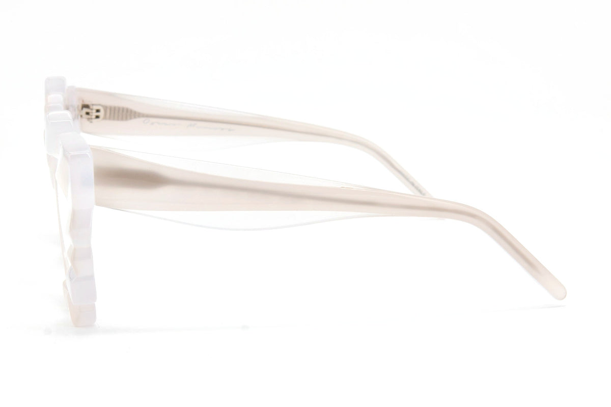 Oscar Mamooi Volta Milky White eyeglasses, side view