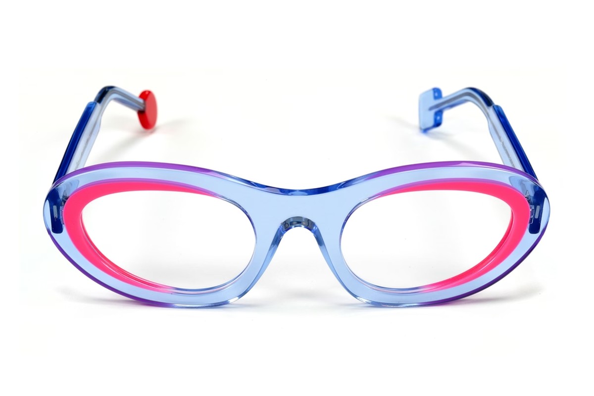 Sabine Be Be Love Translucent Light Blue / Neon Pink eyeglasses, front view