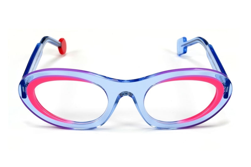 Sabine Be Be Love Translucent Light Blue / Neon Pink eyeglasses, front view