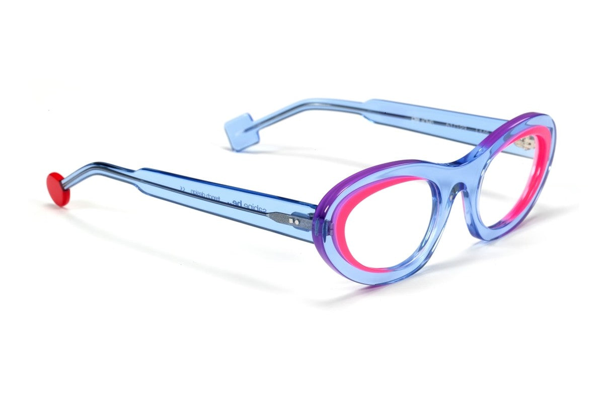 Sabine Be Be Love Translucent Light Blue / Neon Pink eyeglasses, side view