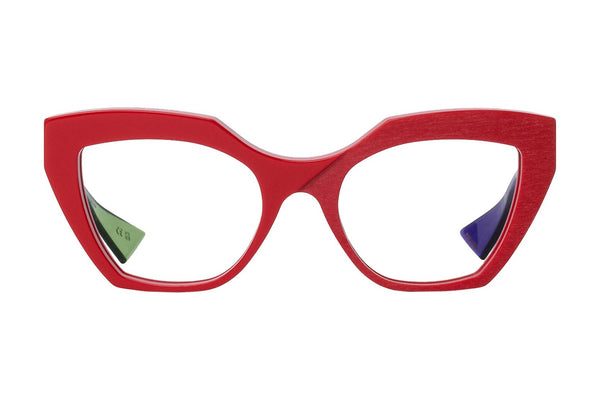Piero Massaro PM918 Red eyeglasses, front view