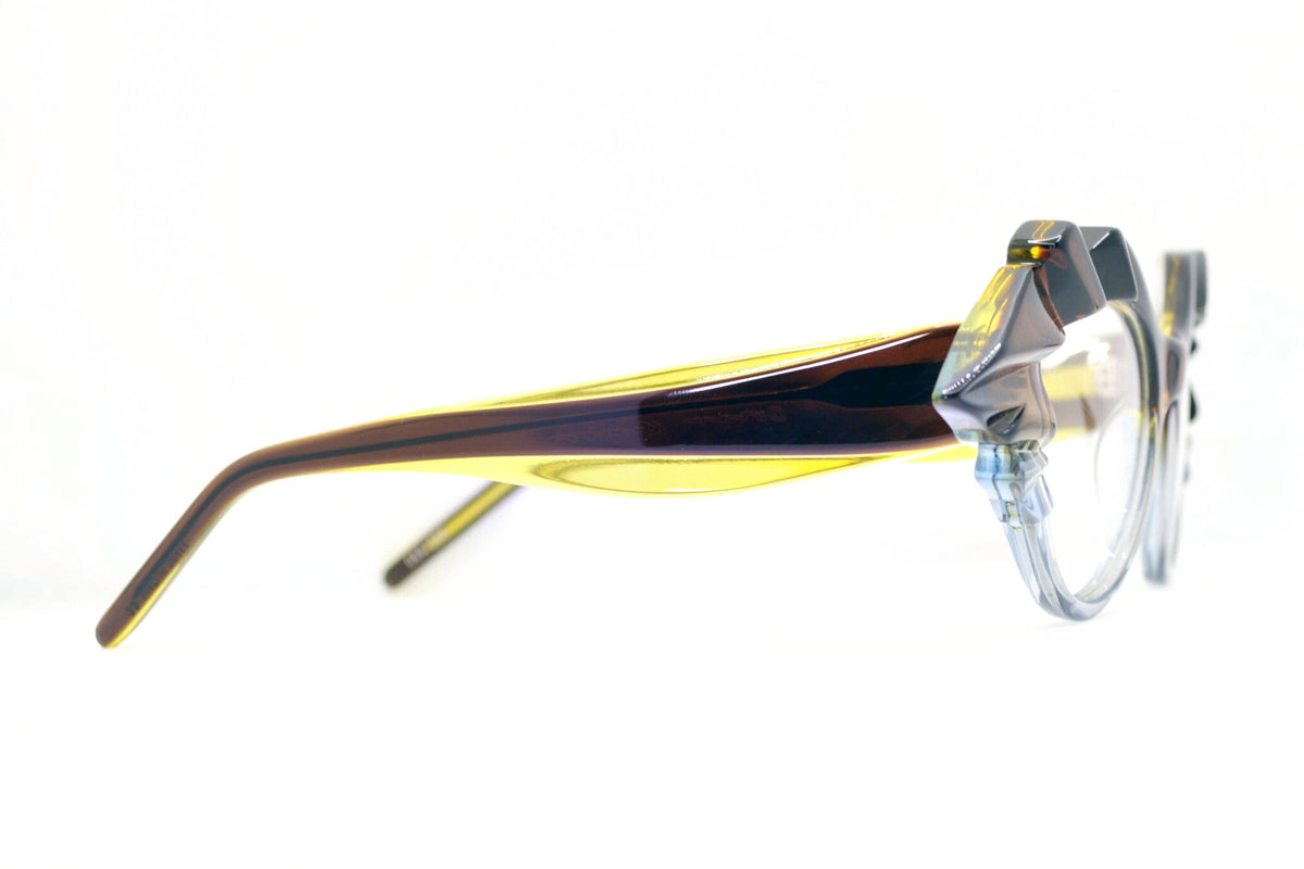 Oscar Mamooi Joga Brown / Yellow / Clear eyeglasses, side view