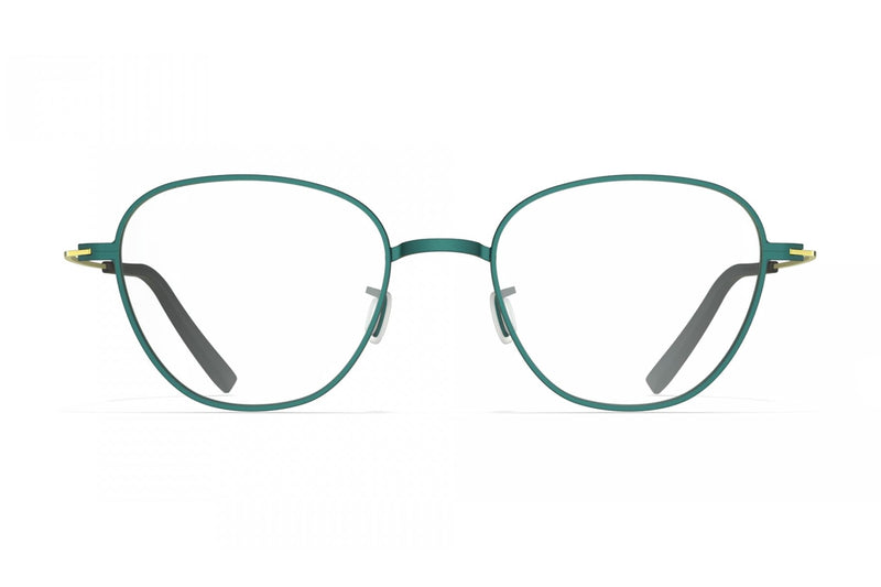 Blackfin Catalina Forest Green / Anodized Yellow eyeglasses, front view