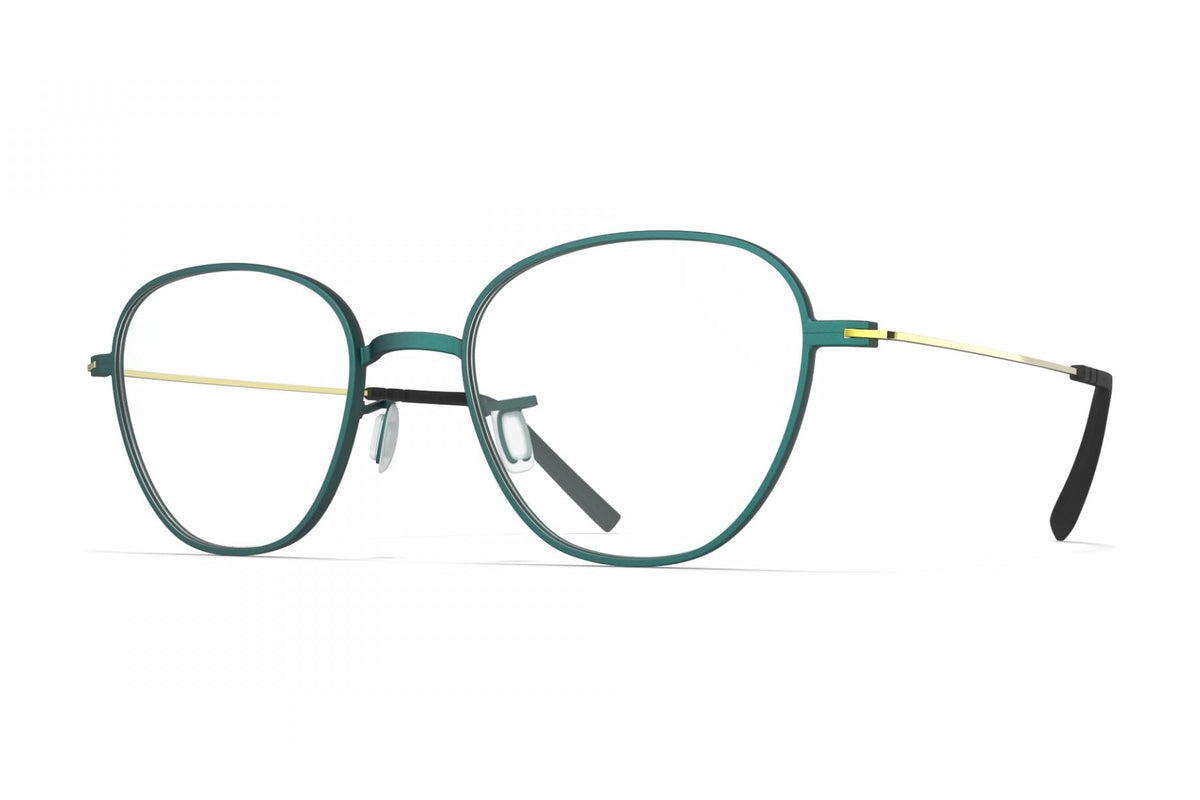 Blackfin Catalina Forest Green / Anodized Yellow eyeglasses, angled view