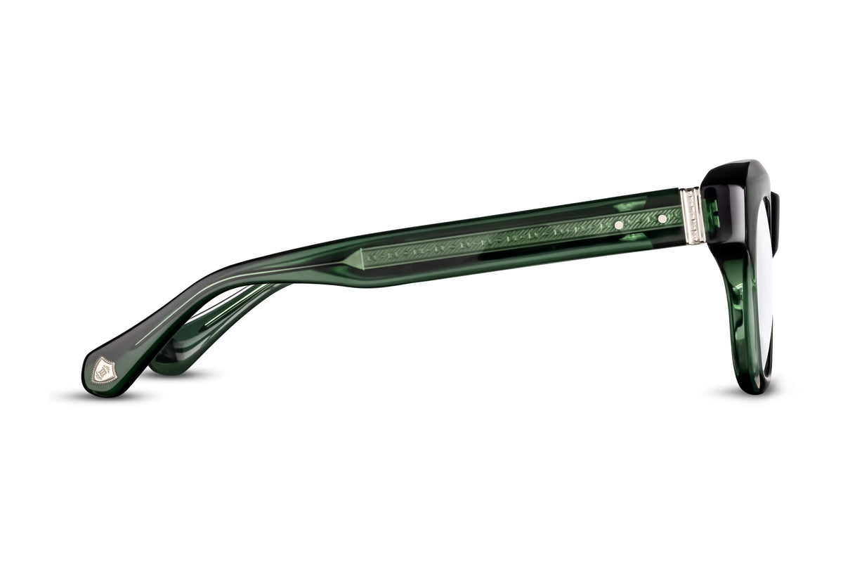 Matsuda M1027 Bottle Green eyeglasses, angled view