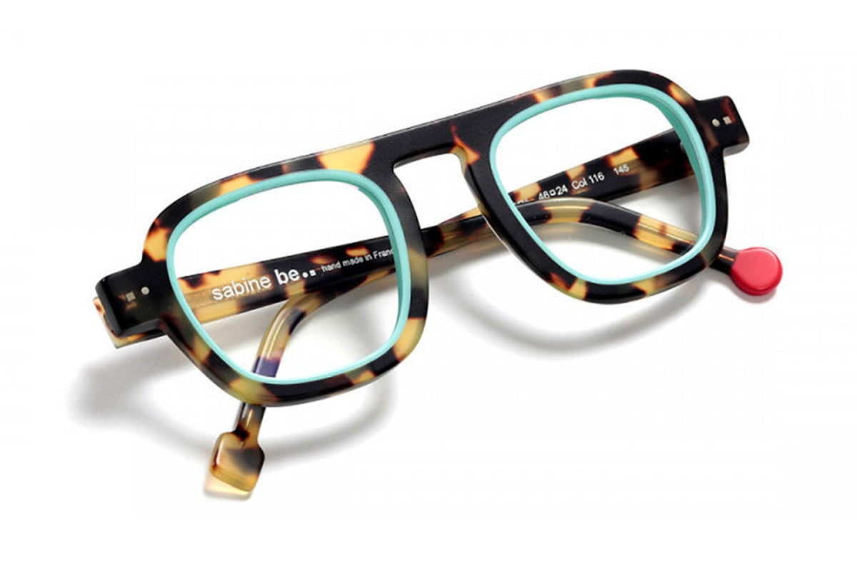 Sabine Be Be Factory Matte Tokyo Tortoise / Matte Turquoise eyeglasses, angled view