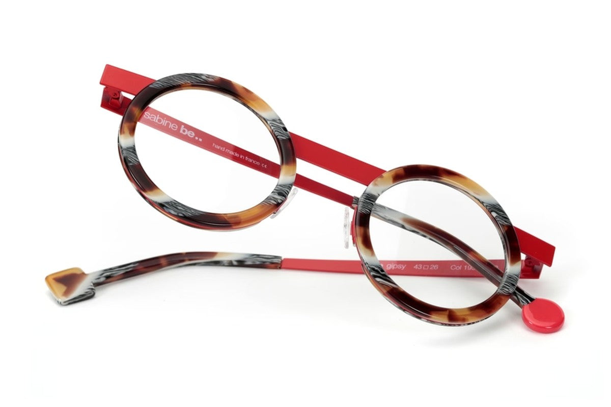 Sabine Be Be Gipsy Vintage Tortoise / Satin Red eyeglasses, temple detail