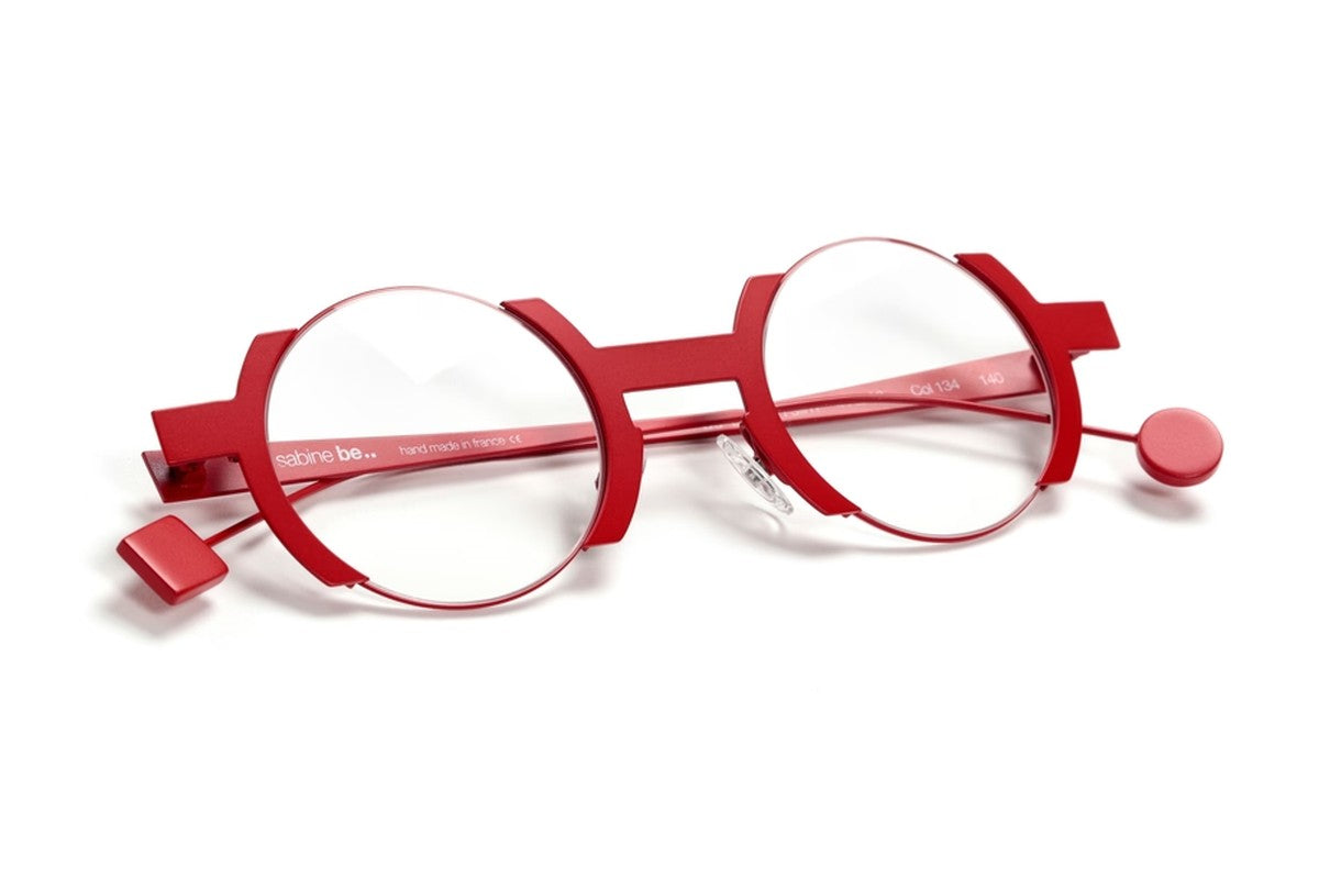 Sabine Be Be Balloon Slim Satin Red eyeglasses, angled view