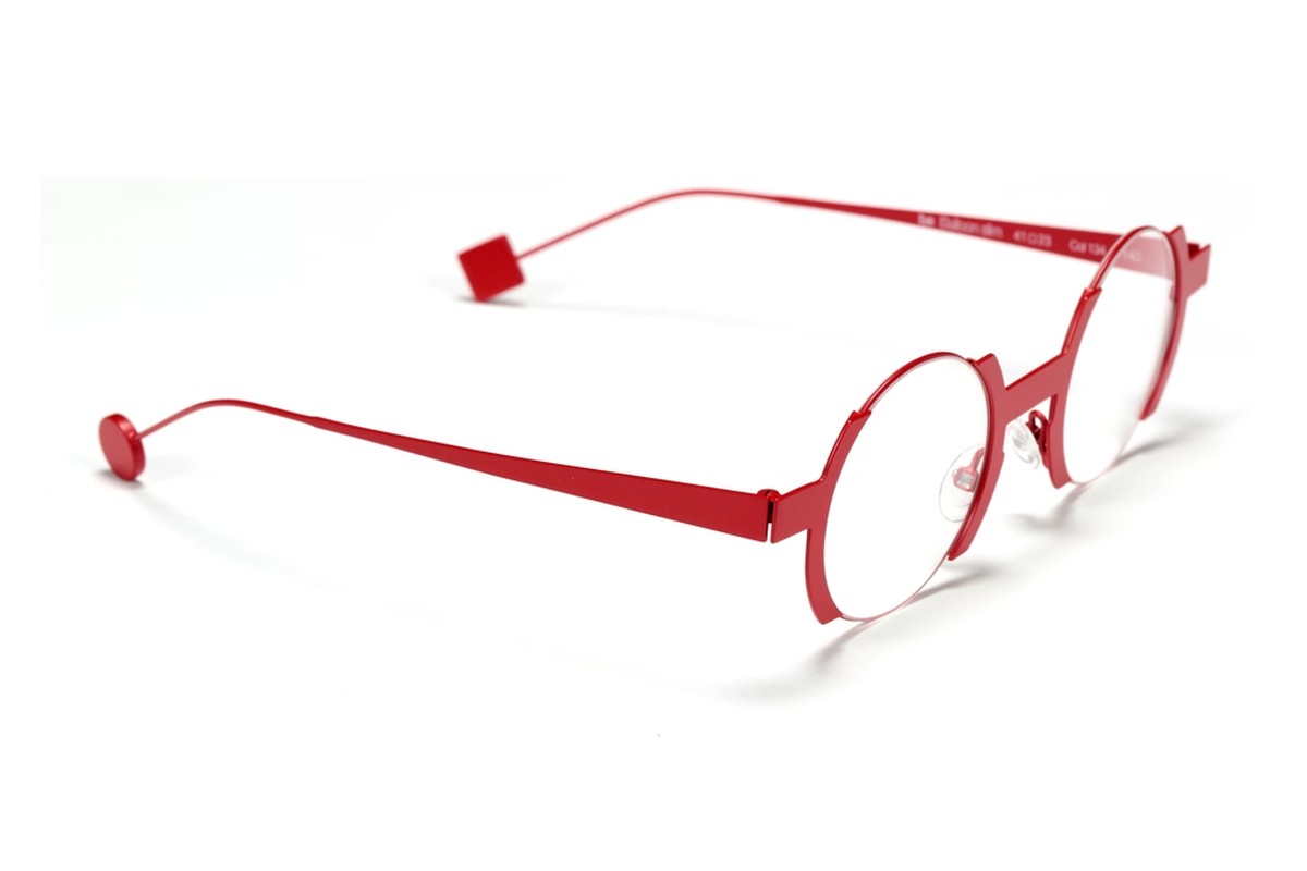 Sabine Be Be Balloon Slim Satin Red eyeglasses, side view