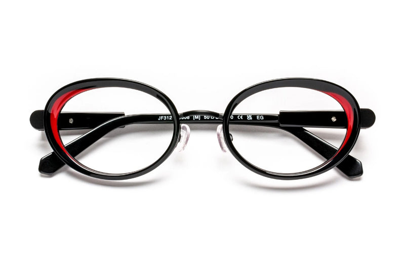 J.F. Rey JF3121 Black / Red eyeglasses, front view