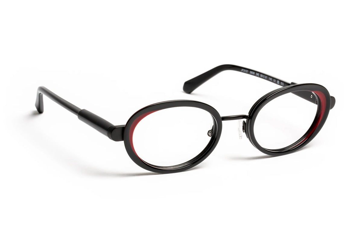 J.F. Rey JF3121 Black / Red eyeglasses, angled view