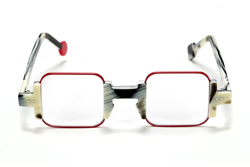 Sabine Be Be Square Horn / Satin Red eyeglasses, front view