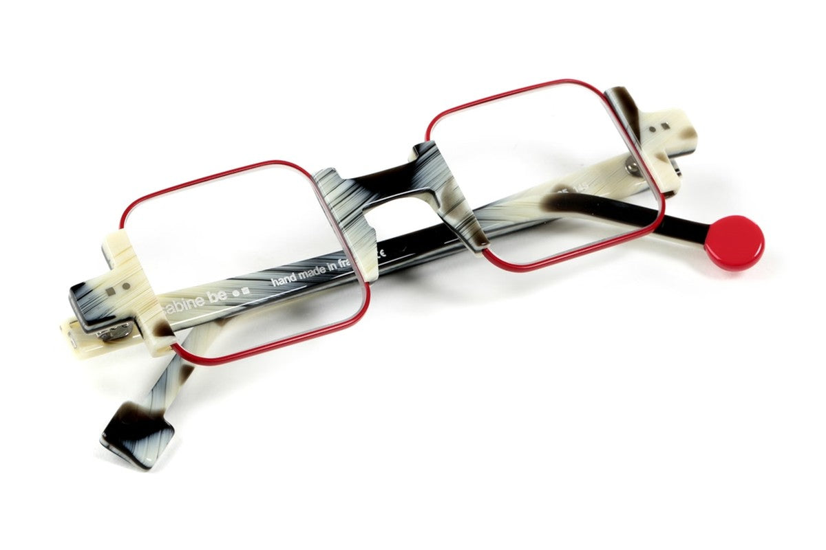 Sabine Be Be Square Horn / Satin Red eyeglasses, angled view