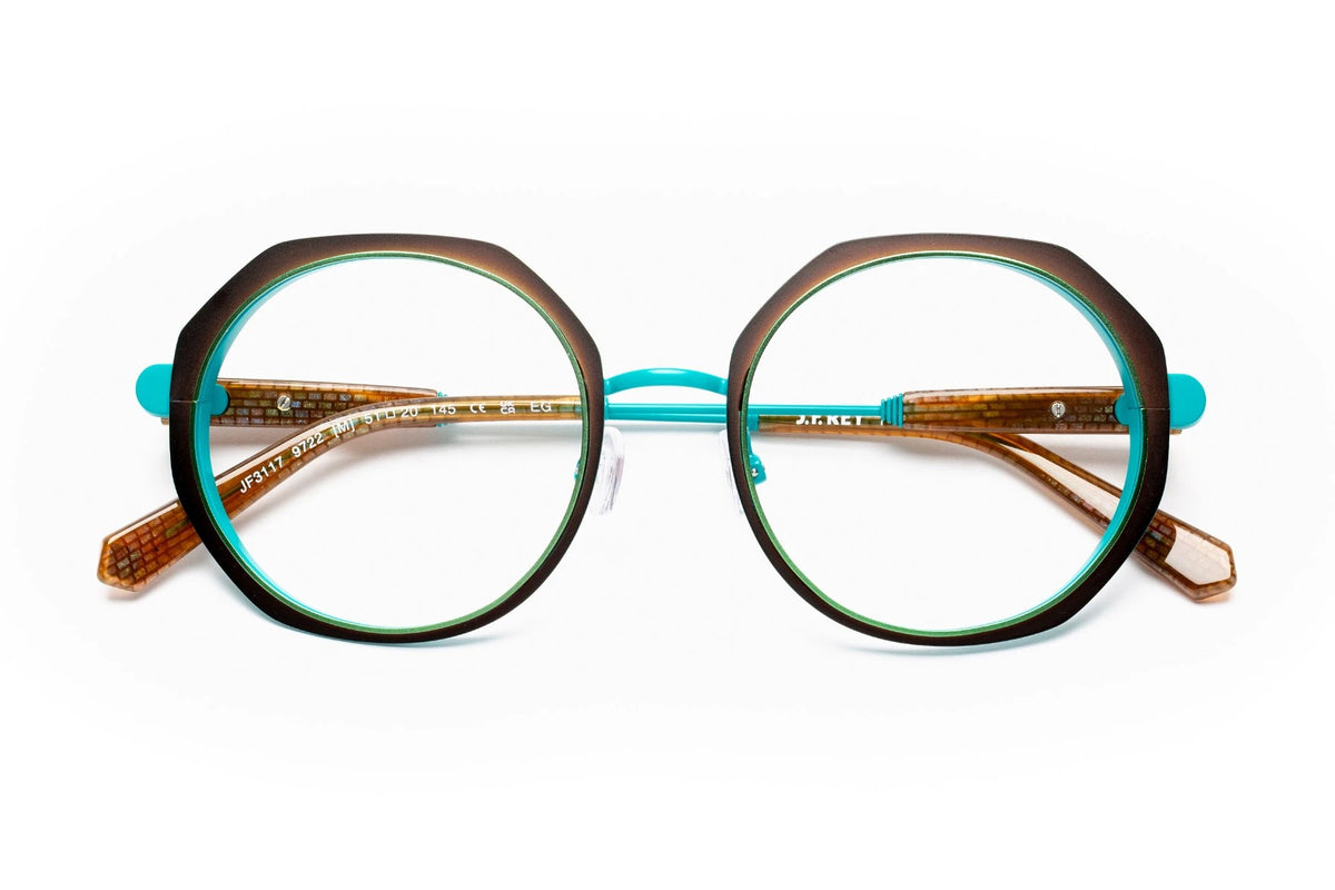 J.F. Rey JF3117 Brown / Blue eyeglasses, front view