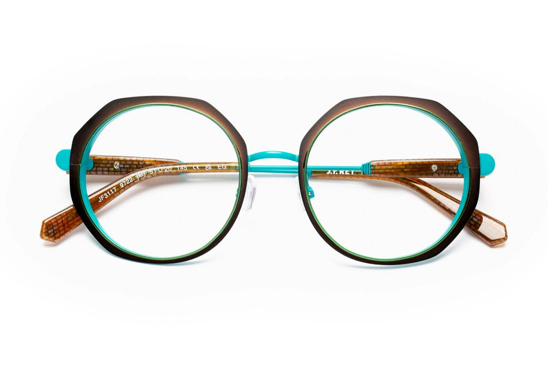 J.F. Rey JF3117 Brown / Blue eyeglasses, front view