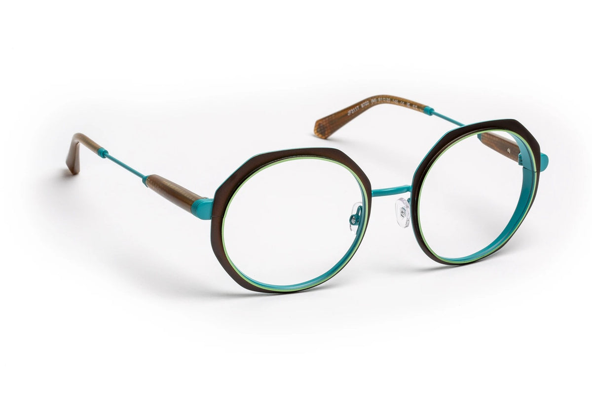 J.F. Rey JF3117 Brown / Blue eyeglasses, angled view