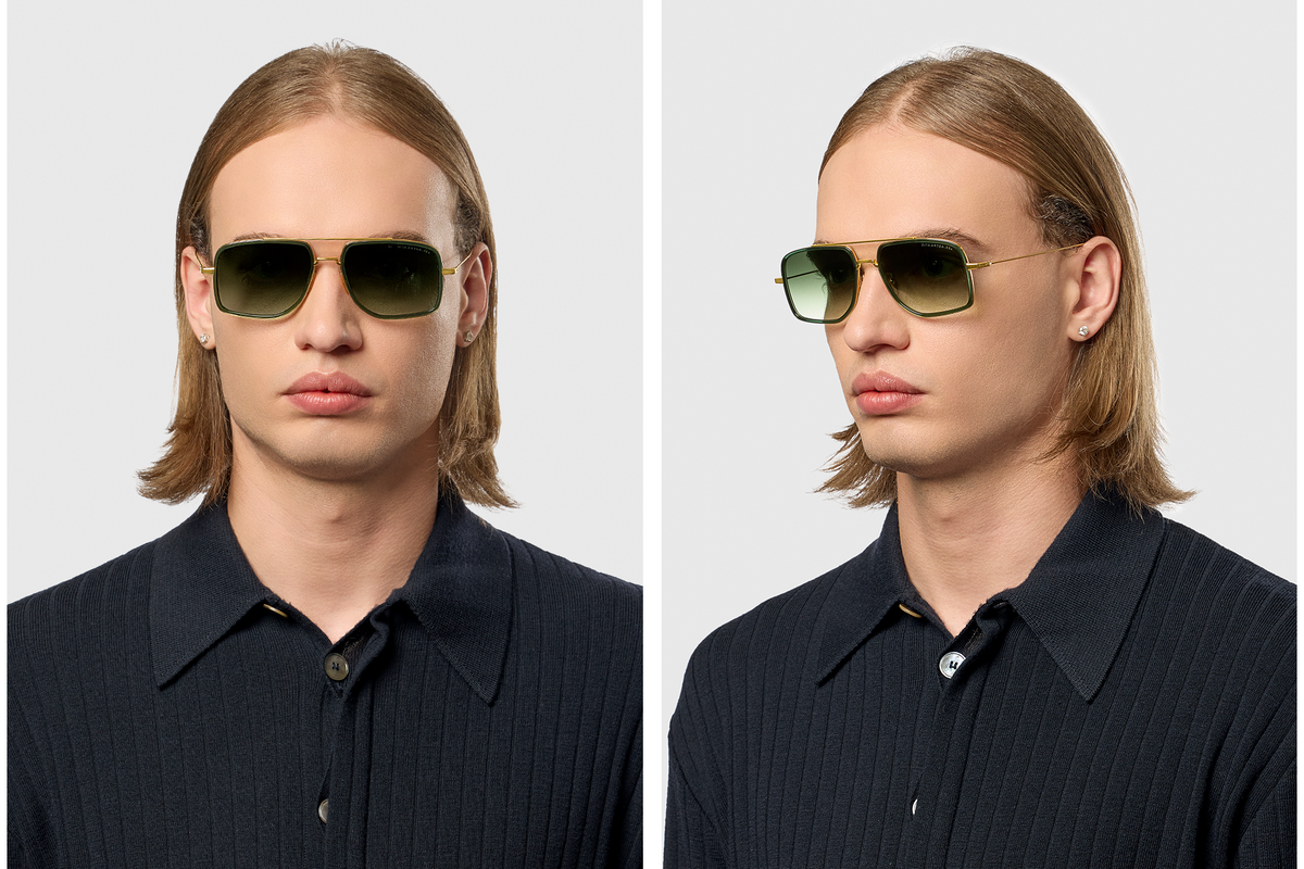 DITA Artoa.88x Yellow Gold / Crystal Pine sunglasses, temple detail