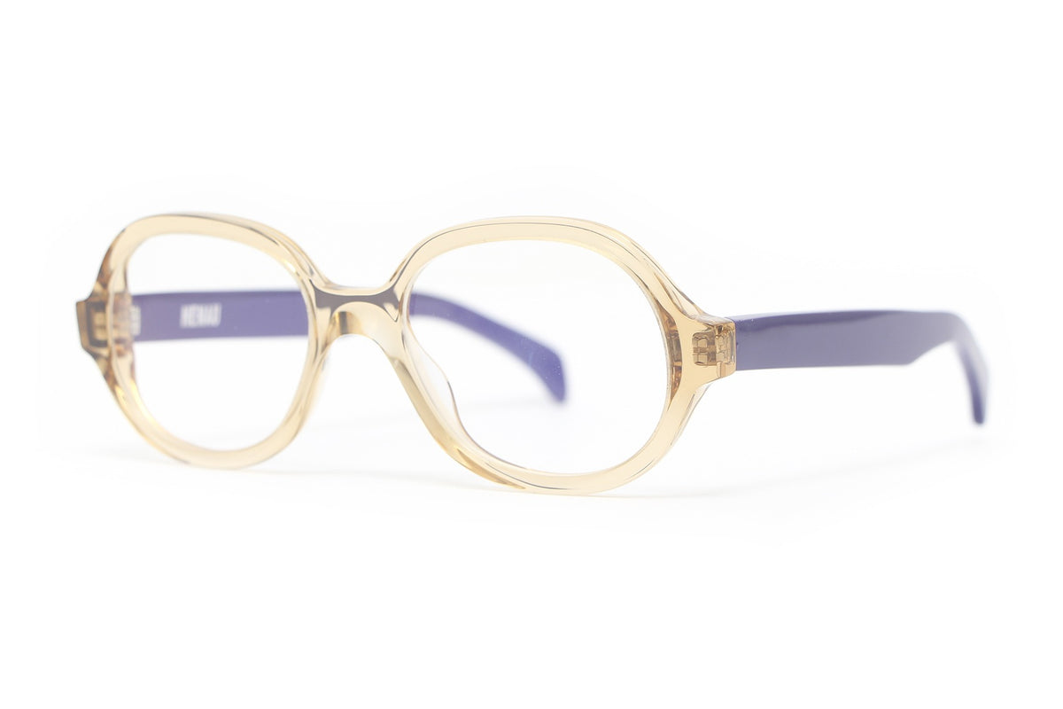 Henau Balto Champagne Crystal eyeglasses, angled view