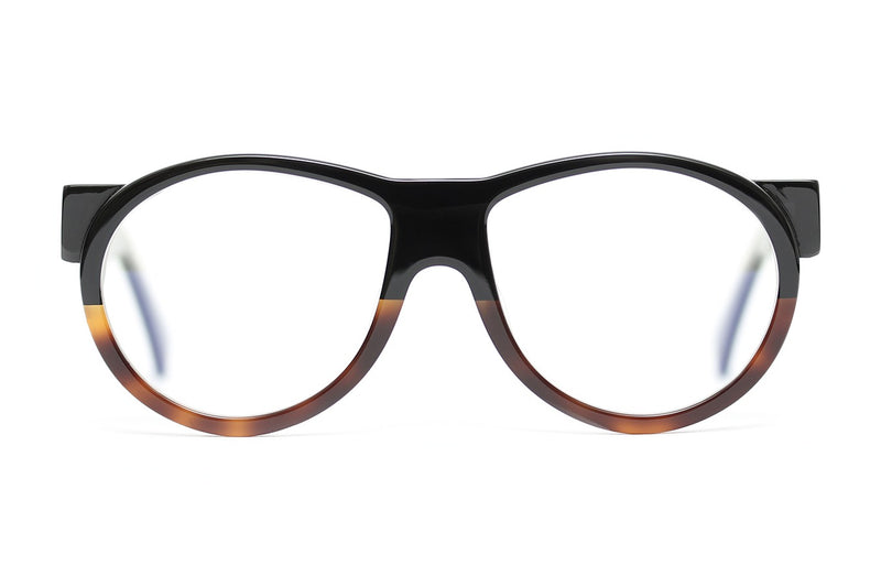Henau Gaga Black and Tortoise eyeglasses, front view