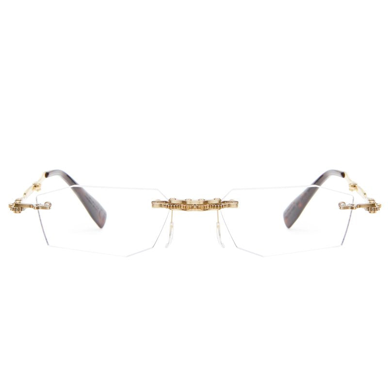 KUBORAUM Maske H40 Gold eyeglasses, front view