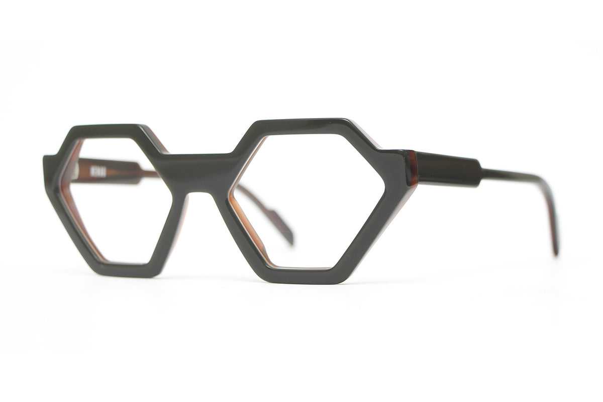 Henau Hector Matte Grey eyeglasses, angled view